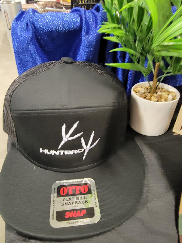 HUNTBRO TURKEY PRINTS HAT (BLACK 7 PANEL)